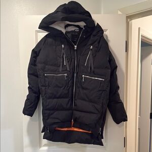 OLAY Men's Black Puffer Jacket with Hood